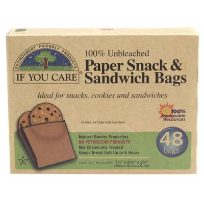 Papírzacskók szendvicsekhez If you care fehérítés nélkül - 48 db | Wereco