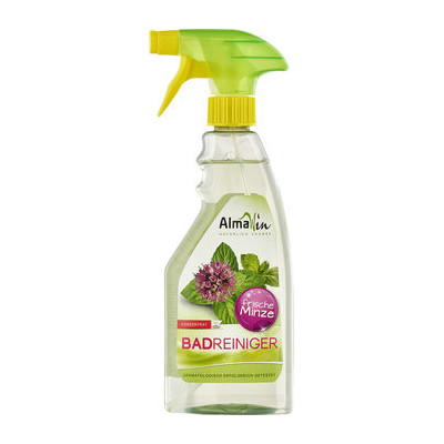 Almawin Bathroom Cleaner with mint scent, non-functional spray nozzle