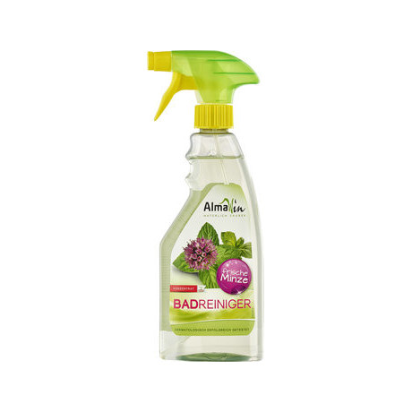 Almawin Bathroom Cleaner with mint scent, non-functional spray nozzle