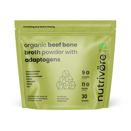 Nutrivore Bio szárított marhahúsleves por európai forrásból adaptogénekkel 450 g
